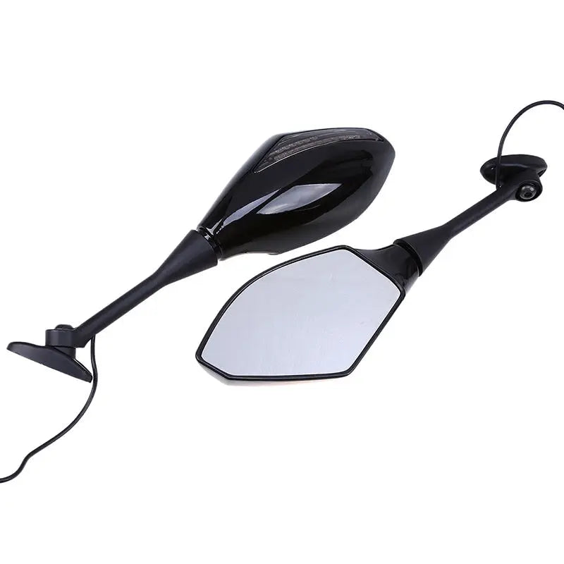 2Pcs Motorcycle Handlebar Mount Rearview Mirror With LED Turn Signal Lights For Honda CBR 900 929 954 900RR CBR1000RR