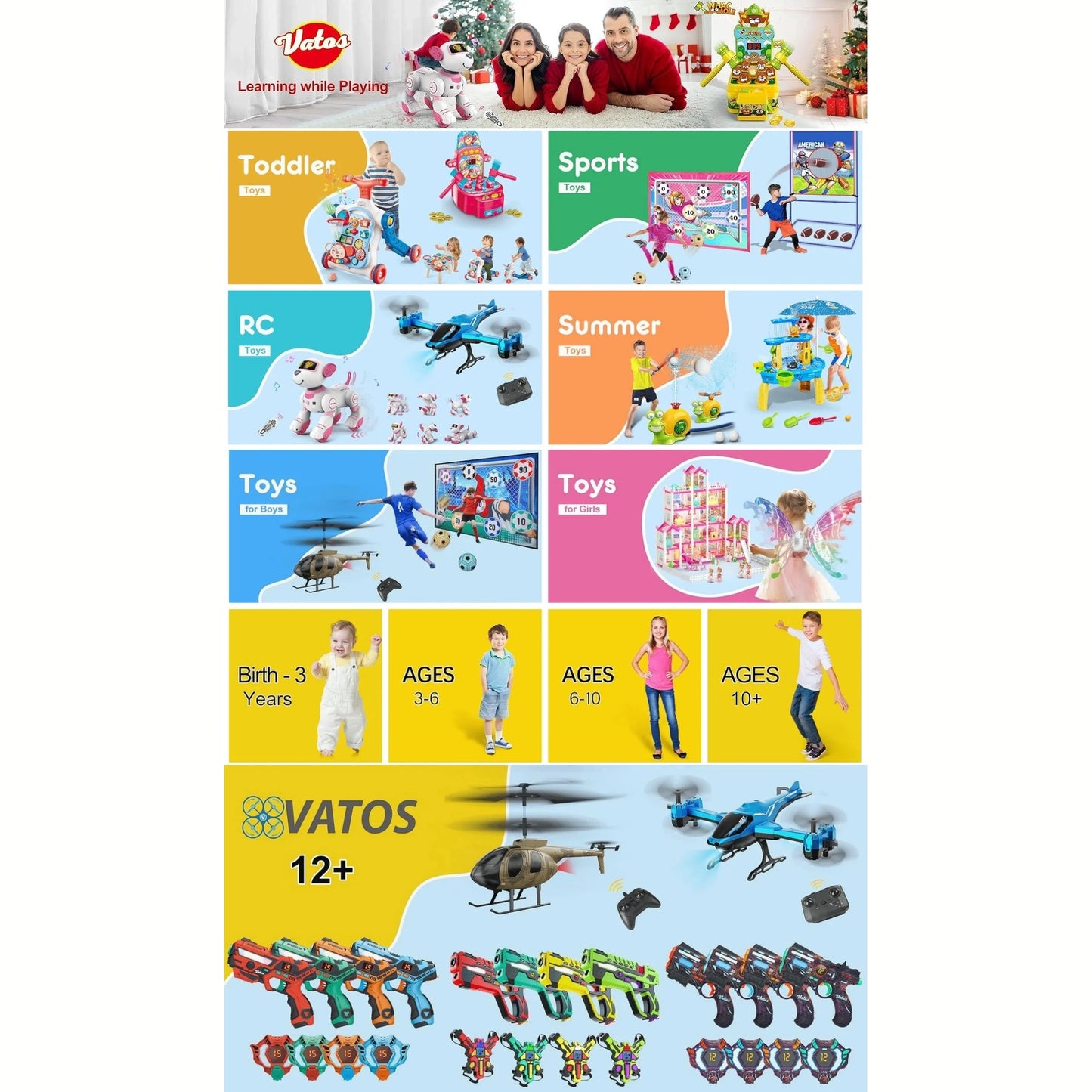 VATOS Basketball Hoop x2 Indoor Outdoor Electric Mini Basketball Scoreboard 4x Balls Toy Gift for Kids Boys Girls Sports Game