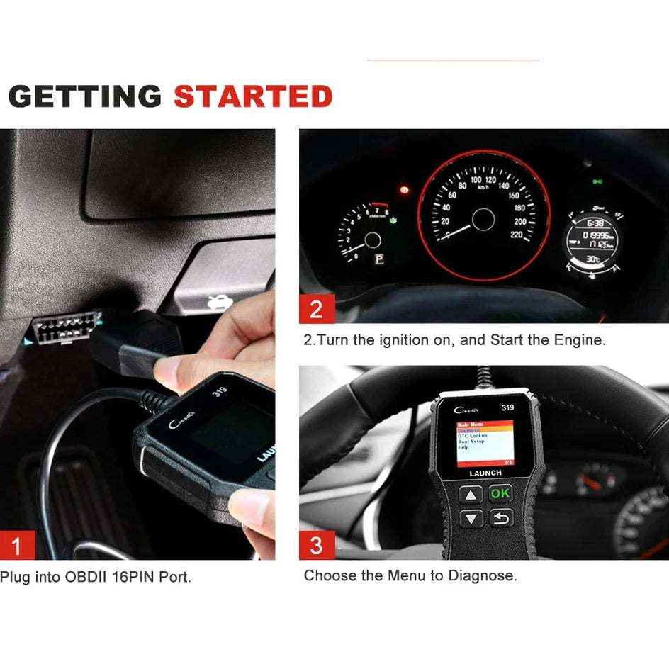 Launch X431 Creader 319 CR319 Auto Code Reader OBD2 Scanner Full OBDII EOBD Automotive Tools Obd2 Diagnostic Tool Professional