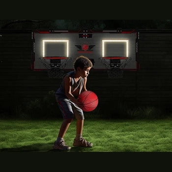 VATOS Basketball Hoop x2 Indoor Outdoor Electric Mini Basketball Scoreboard 4x Balls Toy Gift for Kids Boys Girls Sports Game