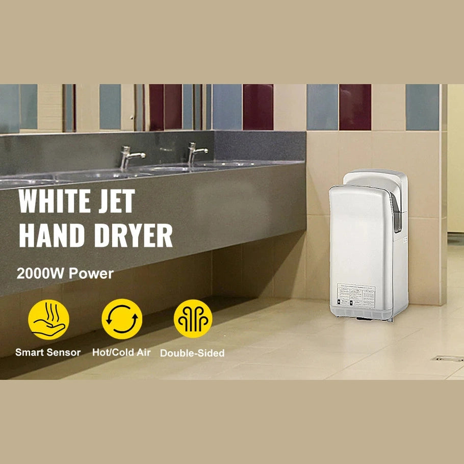 SucceBuy Hand Dryer Machinery Automatic High-speed Jet Double-sided Secure Robust Material Blade for Washroom Multicolor