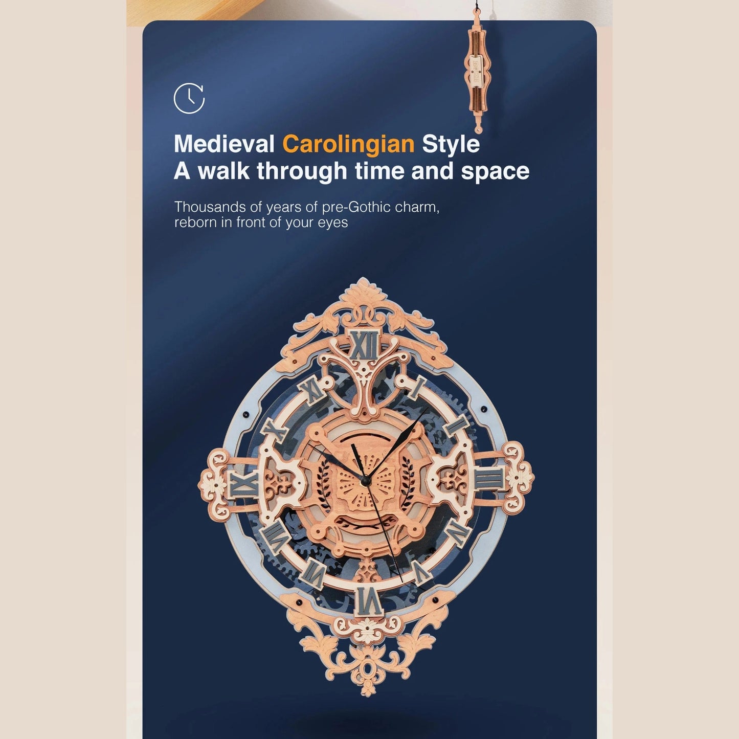 Robotime 3D Wooden Puzzle Gift for Kids Adults Mechanical Design DIY Wall Quartz Clock Crafts Hobbies Gift Room Decoration LC701