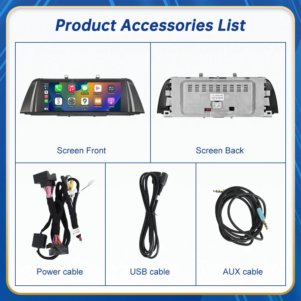 10.25 Inch Linux Display Multimedia Player For BMW Car 5 Series F10 F11 2011-2017 CIC NBT GPS Carplay Touch Screen