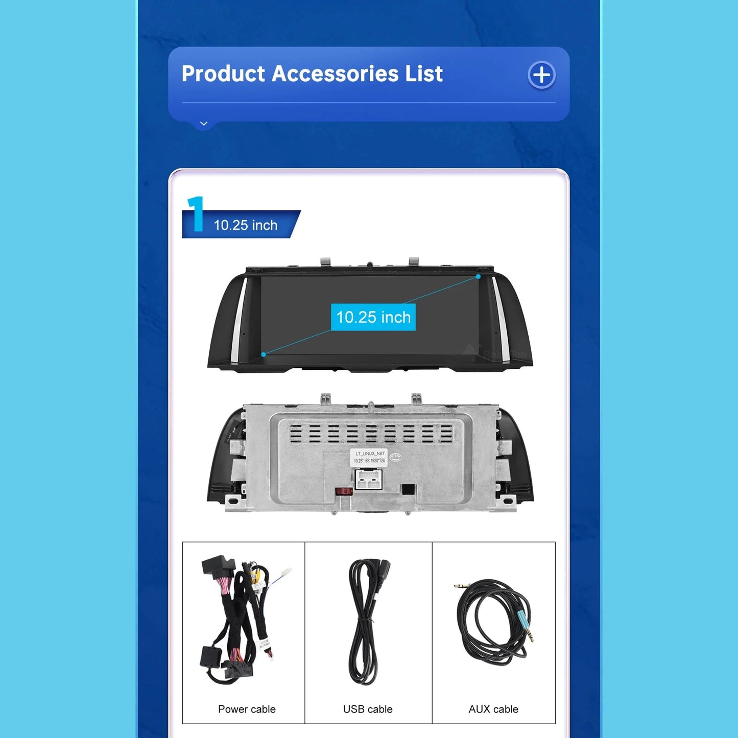 10.25 Inch Linux Display Multimedia Player For BMW Car 5 Series F10 F11 2011-2017 CIC NBT GPS Carplay Touch Screen