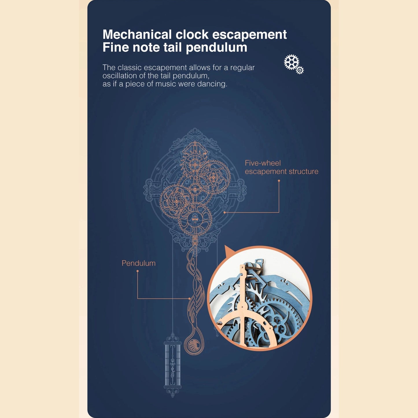 Robotime 3D Wooden Puzzle Gift for Kids Adults Mechanical Design DIY Wall Quartz Clock Crafts Hobbies Gift Room Decoration LC701