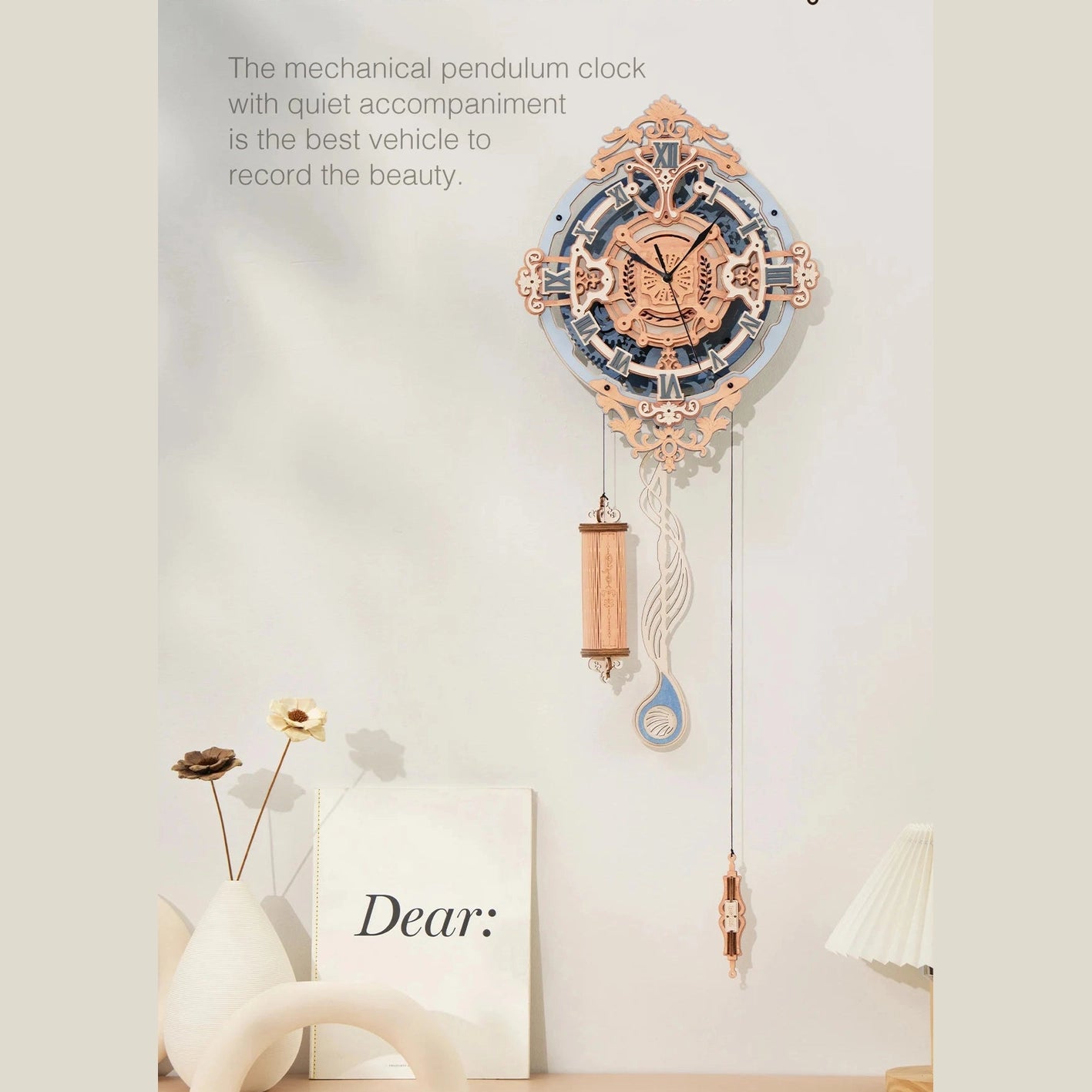 Robotime 3D Wooden Puzzle Gift for Kids Adults Mechanical Design DIY Wall Quartz Clock Crafts Hobbies Gift Room Decoration LC701