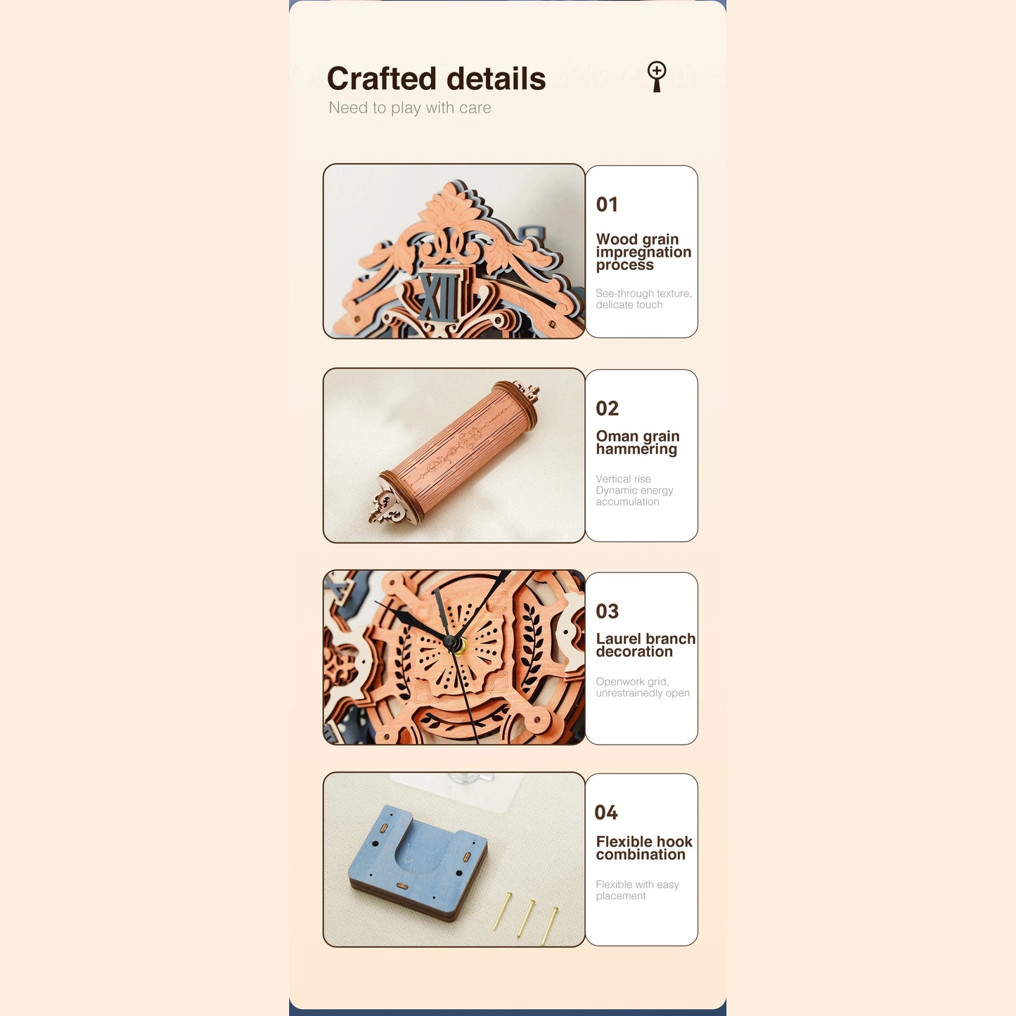 Robotime 3D Wooden Puzzle Gift for Kids Adults Mechanical Design DIY Wall Quartz Clock Crafts Hobbies Gift Room Decoration LC701