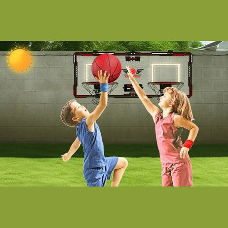 VATOS Basketball Hoop x2 Indoor Outdoor Electric Mini Basketball Scoreboard 4x Balls Toy Gift for Kids Boys Girls Sports Game
