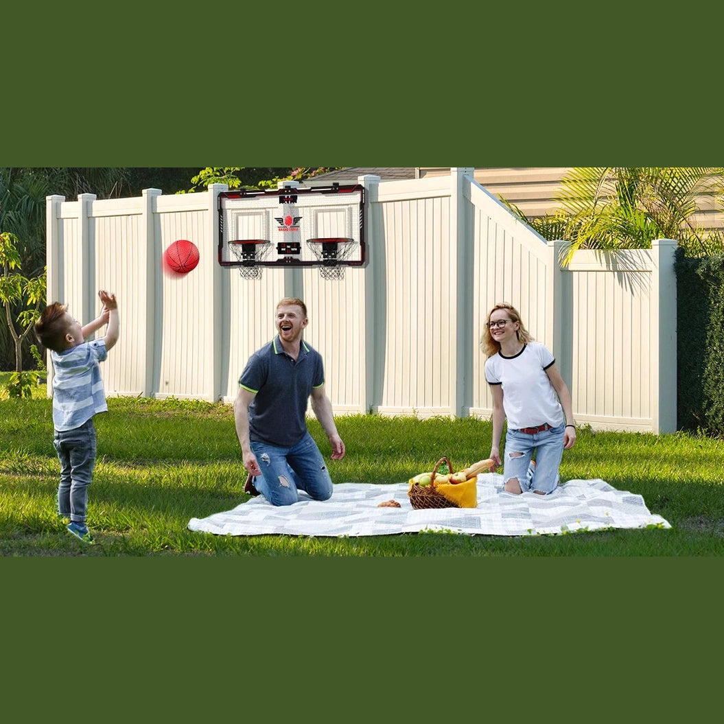 VATOS Basketball Hoop x2 Indoor Outdoor Electric Mini Basketball Scoreboard 4x Balls Toy Gift for Kids Boys Girls Sports Game