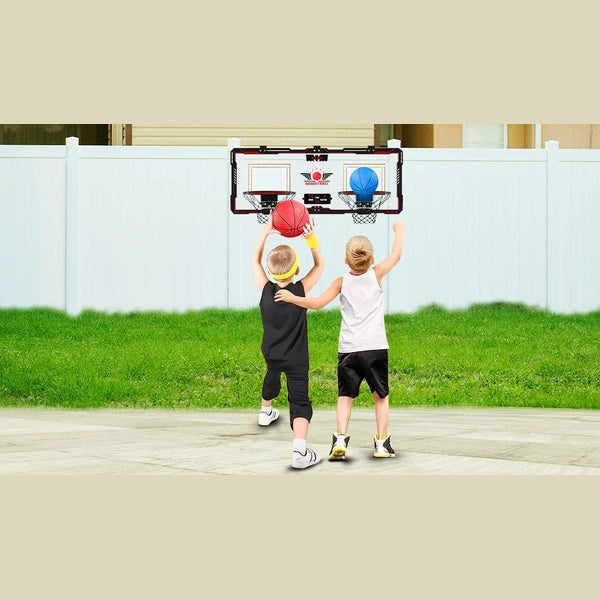 VATOS Basketball Hoop x2 Indoor Outdoor Electric Mini Basketball Scoreboard 4x Balls Toy Gift for Kids Boys Girls Sports Game