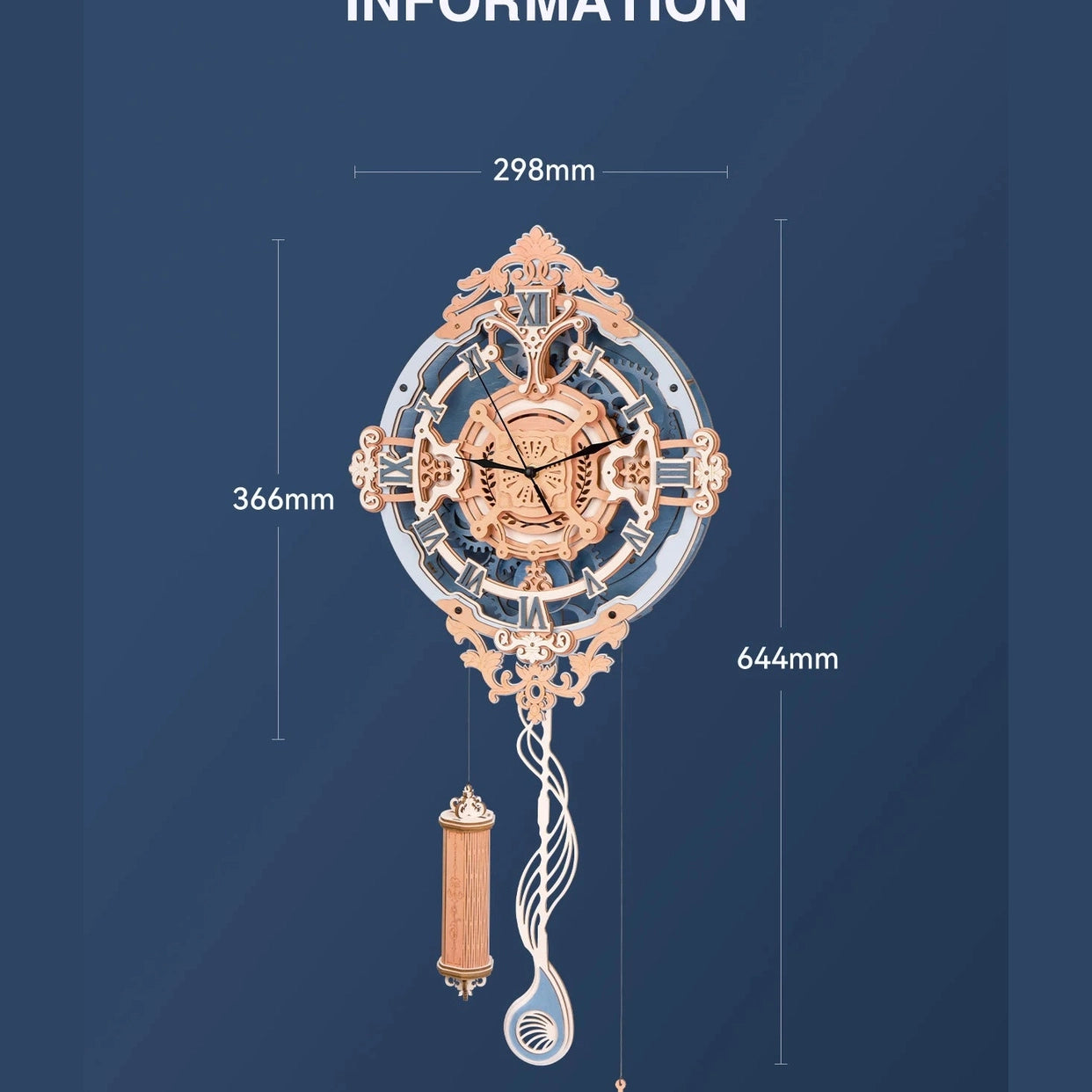 Robotime 3D Wooden Puzzle Gift for Kids Adults Mechanical Design DIY Wall Quartz Clock Crafts Hobbies Gift Room Decoration LC701