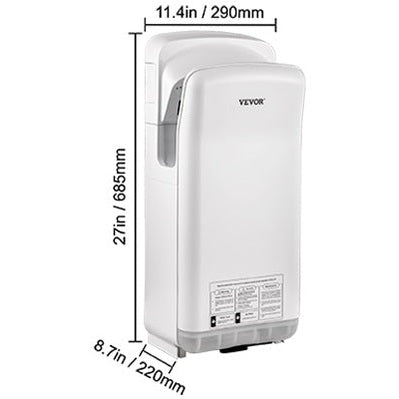 SucceBuy Hand Dryer Machinery Automatic High-speed Jet Double-sided Secure Robust Material Blade for Washroom Multicolor